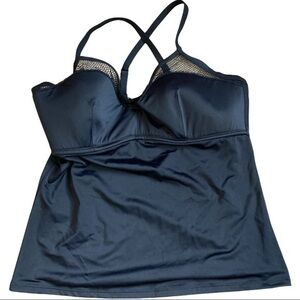 Pour Moi? UK36F swim top black sexy netting cross